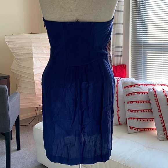 Ecote Strapless and Embroidered Dress in Blue Barbiecore MEDIUM - Picture 3 of 10